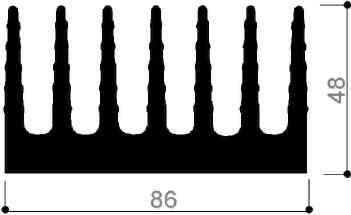 code art. FM2125: Aluminum heat sinks in bars