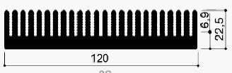 code art. FM2235 : Aluminum heat sinks in bars