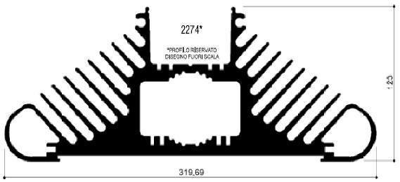 code art. FM2274 : Aluminum heat sinks in bars