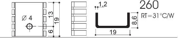 Aluminum heat sinks for TO-220 components