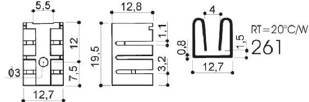 Aluminum heat sinks for TO-220 components