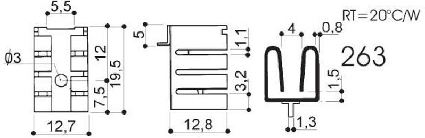 Aluminum heat sinks for TO-220 components