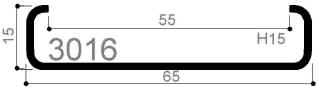 code art. FM3016 : special aluminum profile