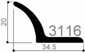code art. FM3116 : special aluminum profile