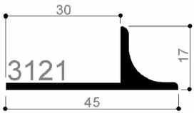 cod. art. FM3121 : profilo in alluminio speciale