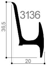 code art. FM3136 : special aluminum profile