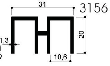 code art. FM3156 : special aluminum profile