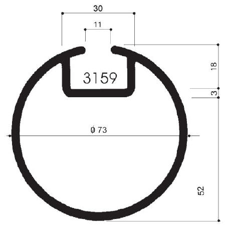 code art. FM3159 : special aluminum profile