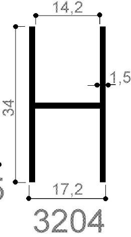 code art. FM3204 : special aluminum profile