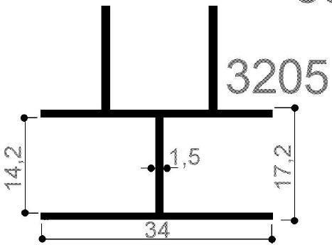 code art. FM3205 : special aluminum profile