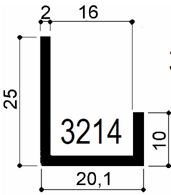 code art. FM3214 : special aluminum profile