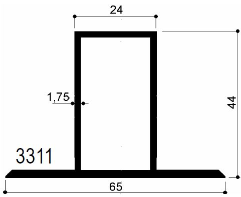 code art. FM3311 : special aluminum profile