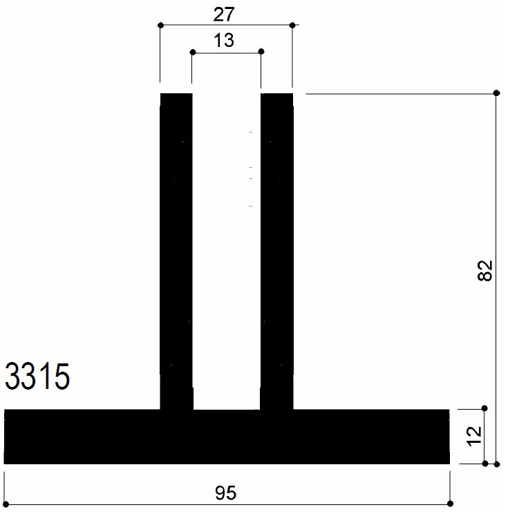 code art. FM3315 : aluminum profile aluminum profiles for walls