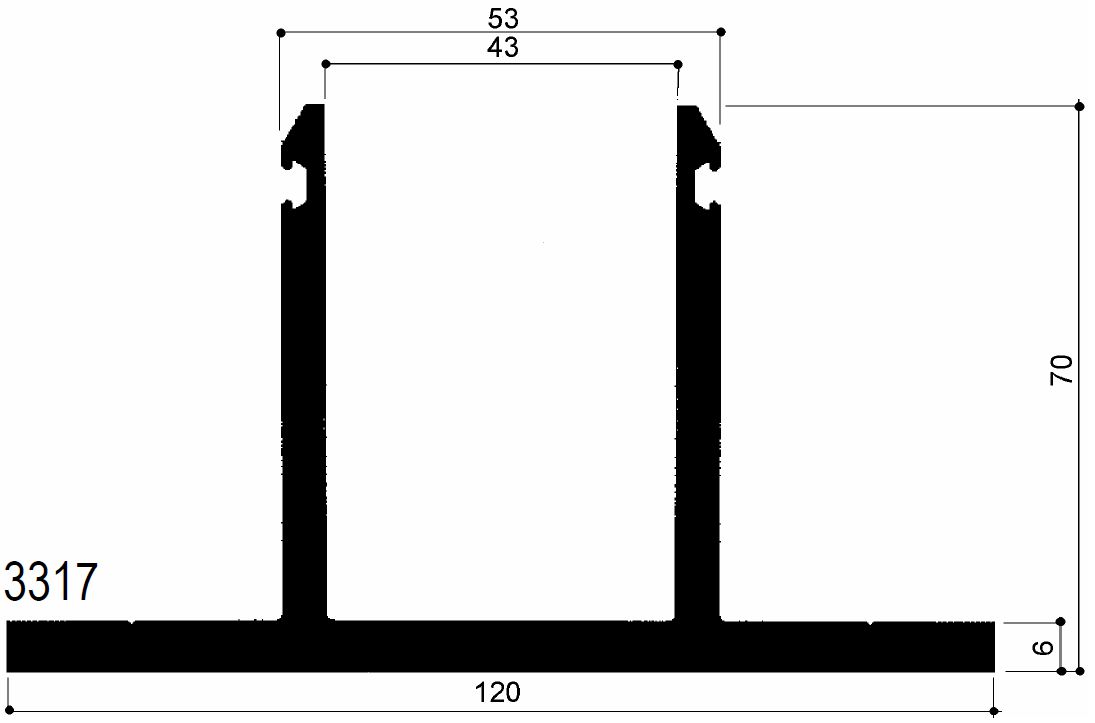 code art. FM3317 : aluminum profile aluminum profiles for walls