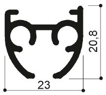 code art. FM3341 : aluminum profile for interior blinds