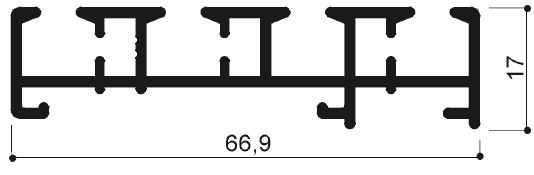 code art. FM3345 : four sliding aluminum profile