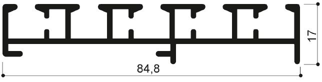 code art. FM3346 : aluminum profile with 5 slides