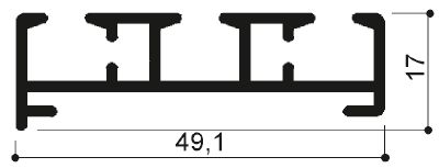 code art. FM3347 : aluminum profile with two sliding doors