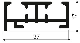 code art. FM3348 : aluminum profile with two sliding doors