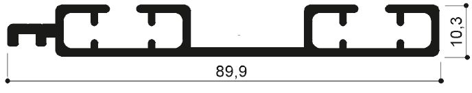 code art. FM3355 : aluminum profile with 5 slides