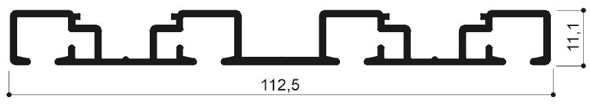 code art. FM3356 : aluminum profile with 5 slides