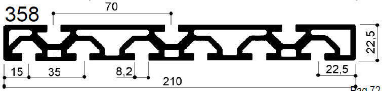 modular aluminum profile cod 358