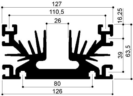 code art. FM426 : Aluminum heat sinks in bars