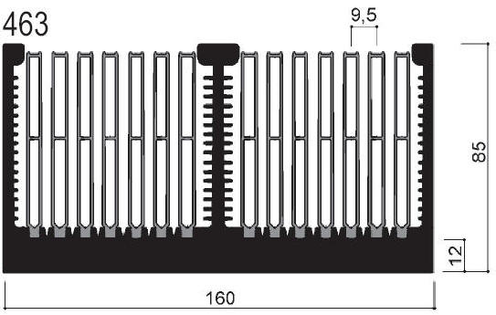 code art. FM463 : Aluminum heat sinks in bars