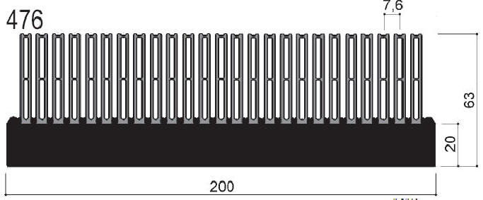 code art. FM476 : Aluminum heat sinks in bars