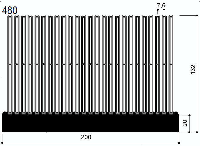 code art. FM480 : Aluminum heat sinks in bars