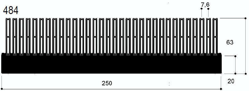 code art. FM484 : Aluminum heat sinks in bars