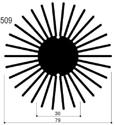 code art. FM509: Aluminum heat sinks in bars