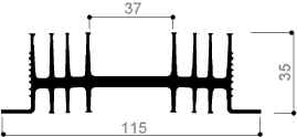 code art. FM608 : Aluminum heat sinks in bars