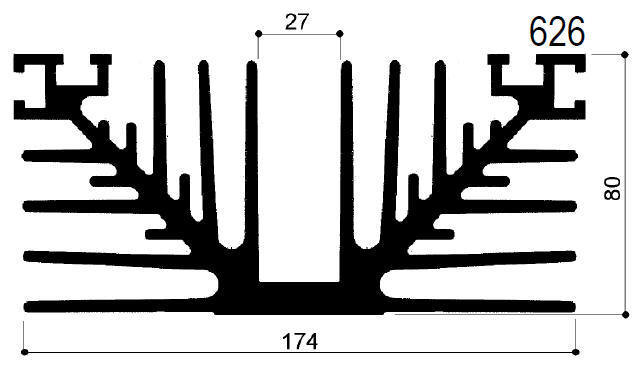 code art. FM626 : Aluminum heat sinks in bars