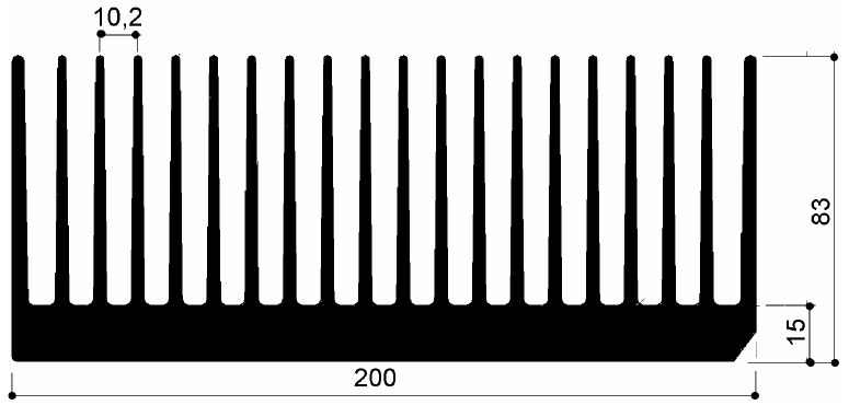 code art. FM634 : Aluminum heat sinks in bars