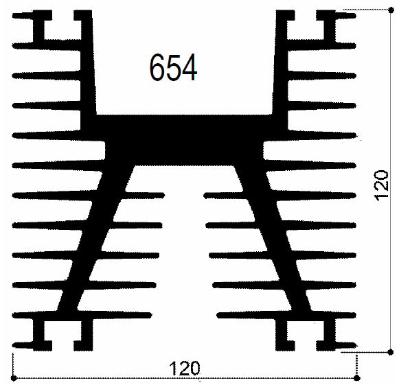 code art. FM654 : Aluminum heat sinks in bars