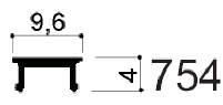 Aluminum modular profiles code 754