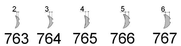 Modular aluminum profiles code 763-767