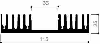 code art. FM828 : Aluminum heat sinks in bars