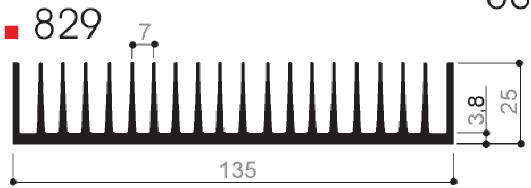 code art. FM829 : Aluminum heat sinks in bars