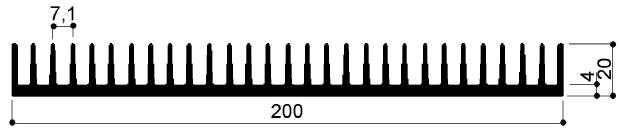 code art. FM881 : Aluminum heat sinks in bars