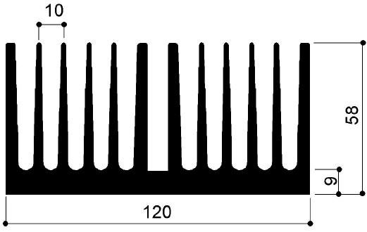 code art. FM889 : Aluminum heat sinks in bars