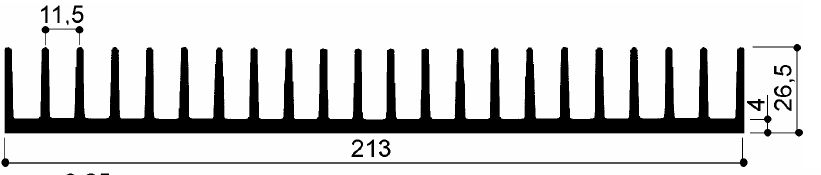 code art. FM929 : Aluminum heat sinks in bars