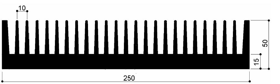 code art. FM958 : Aluminum heat sinks in bars