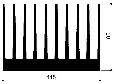 code art. FM971: Aluminum heat sinks in bars