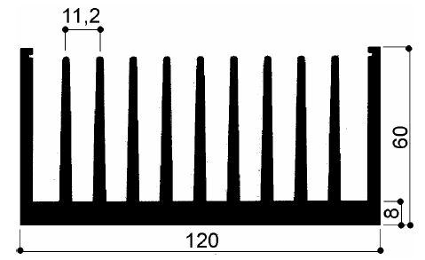 code art. FM983: Aluminum heat sinks in bars