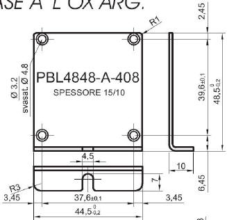 standard L-shaped panel in aluminum for art.4848