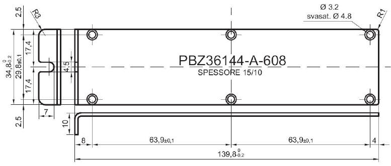 standard Z-panel in aluminum for art.36144