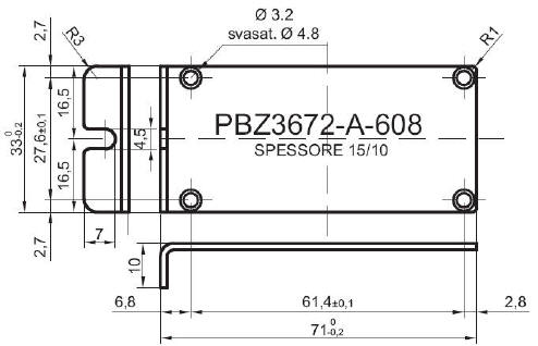 standard Z-panel in aluminum for art.2496