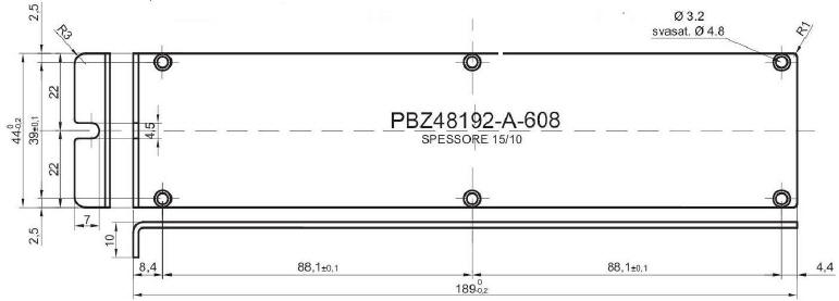 standard Z-panel in aluminum for art.48192